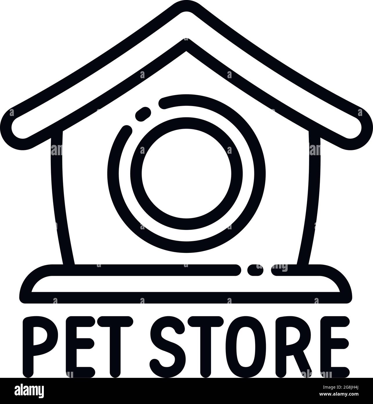 Pet store house logo. Outline pet store house vector logo for web