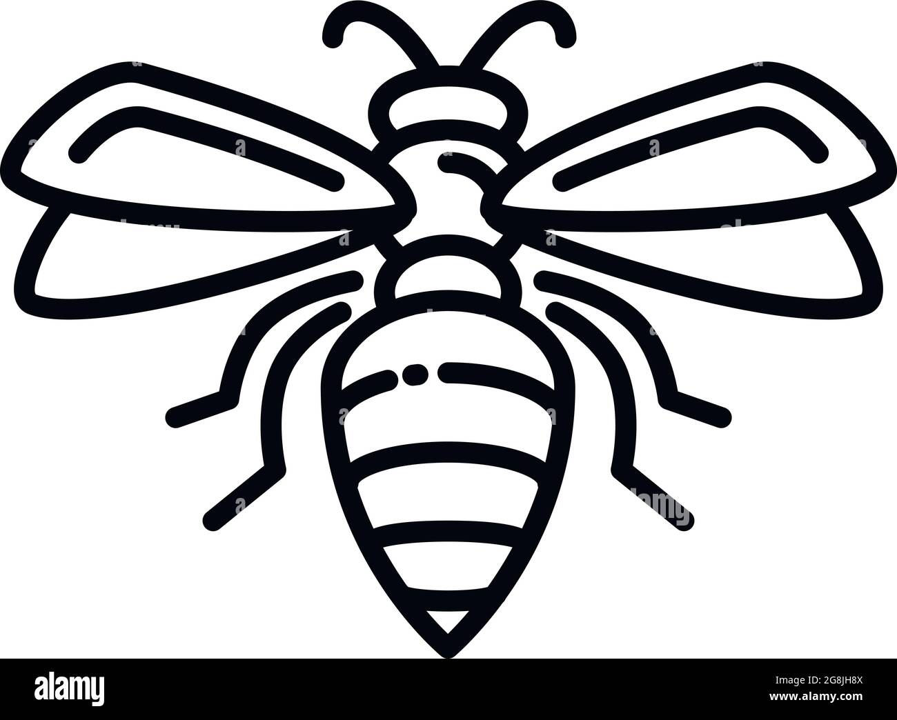 Flying wasp icon. Outline flying wasp vector icon for web design ...