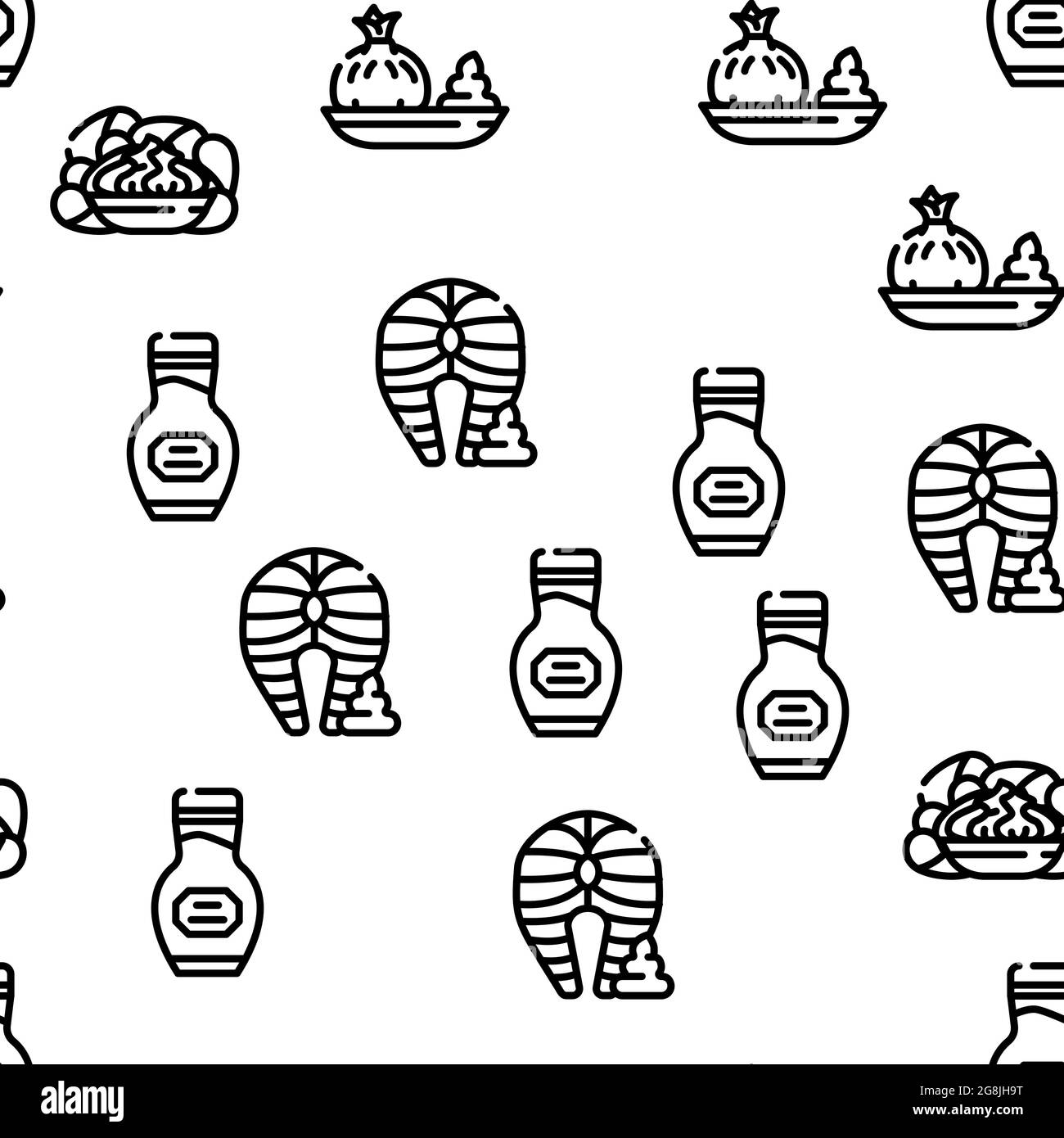 Wasabi Japanese Spice Vector Seamless Pattern Stock Vector Image & Art