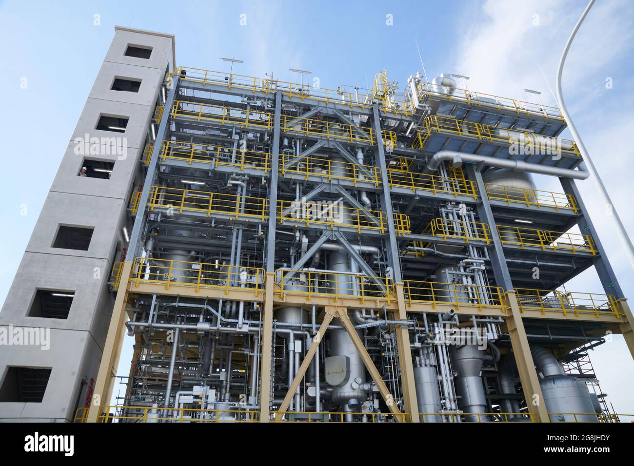 Im Chemie-Park Marl wurde am 8.7.2021 die Weltfroesste Polyamid-12 Anlage von Armin Laschet Ministerpraesident NRW eingeweiht. Stock Photo