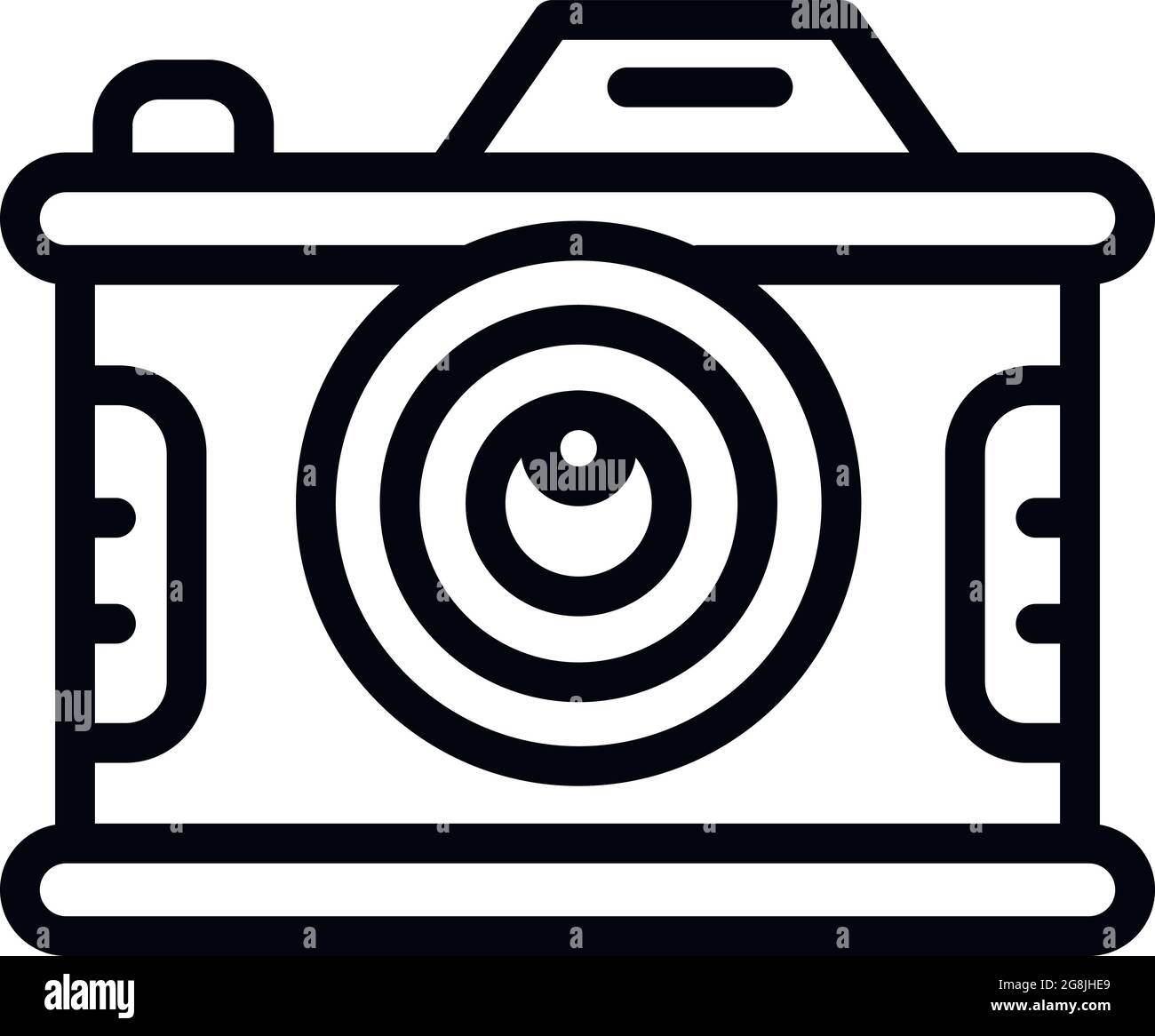 Photo camera icon. Outline photo camera vector icon for web design ...