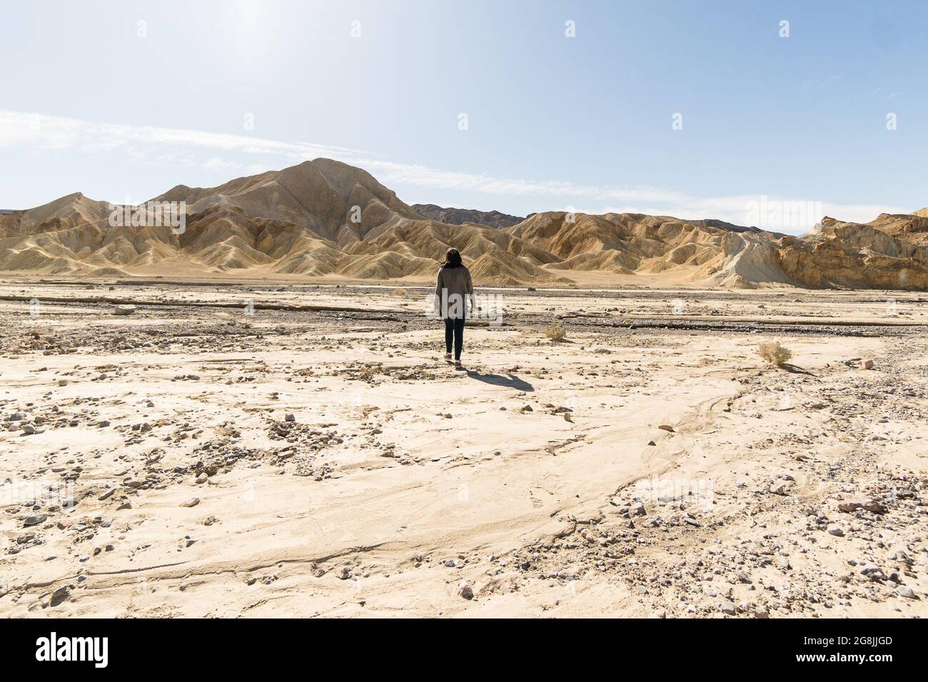 Person walking in Death Valley National Park in California, USA Stock ...