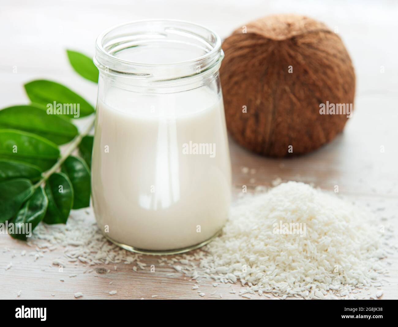 Fresh coconut milk, vegan non dairy healthy drink Stock Photo Alamy