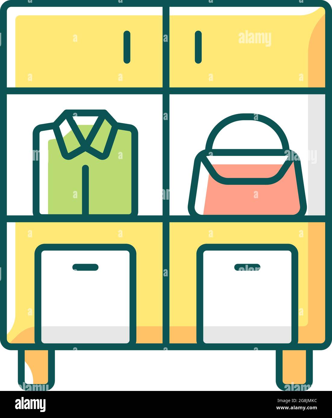 Home organization RGB color icon Stock Vector