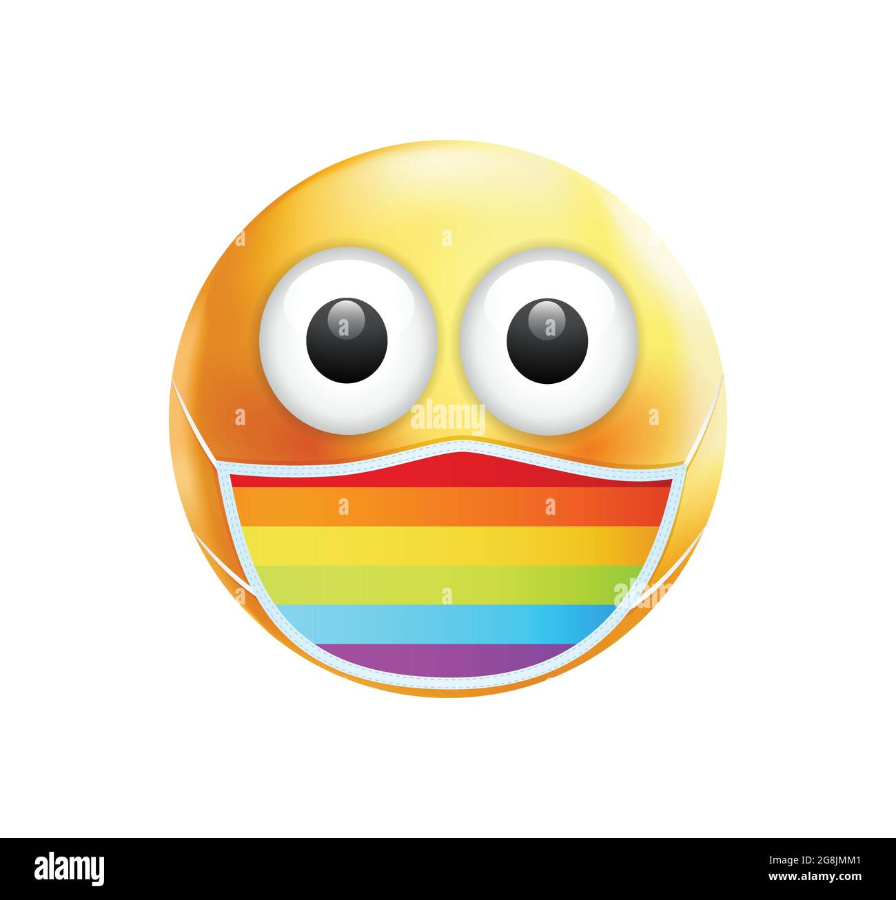 smiley face with rainbow mustache