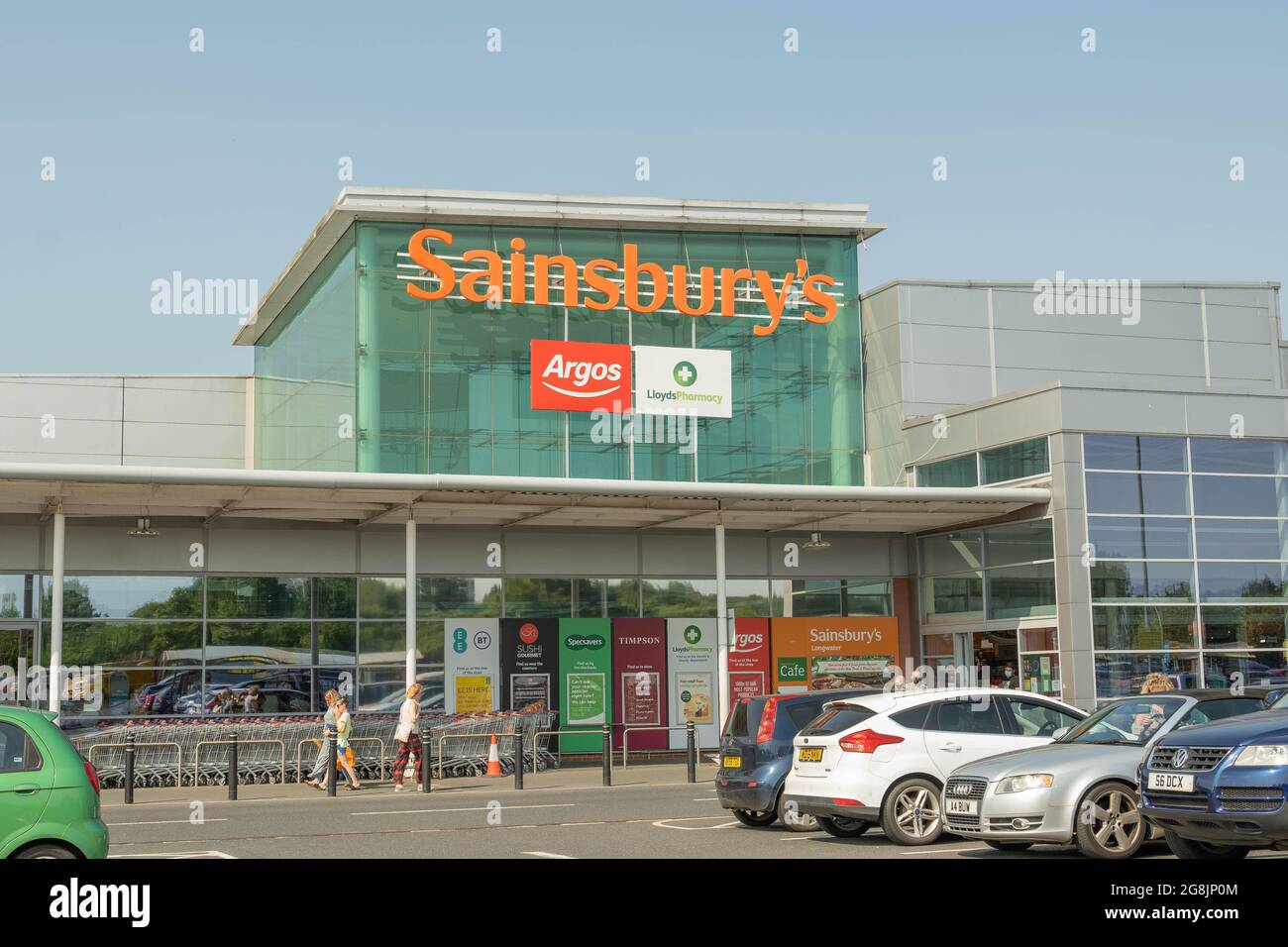 Sainsburys entrance on Longwater business park Stock Photo