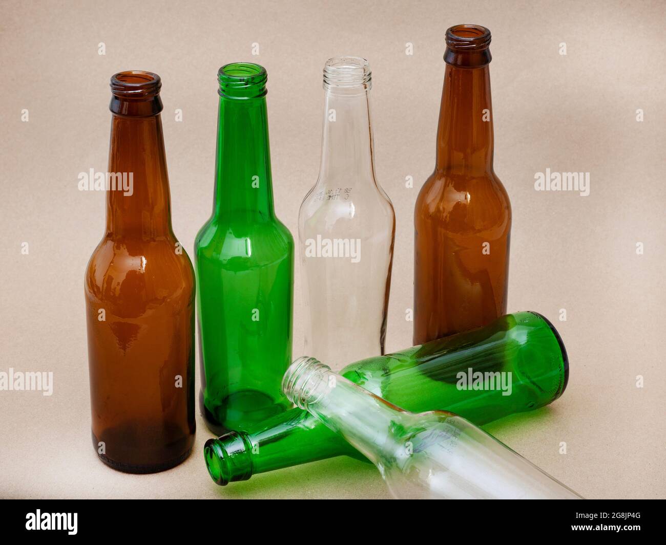 various empty glass bottles for recycling Stock Photo - Alamy