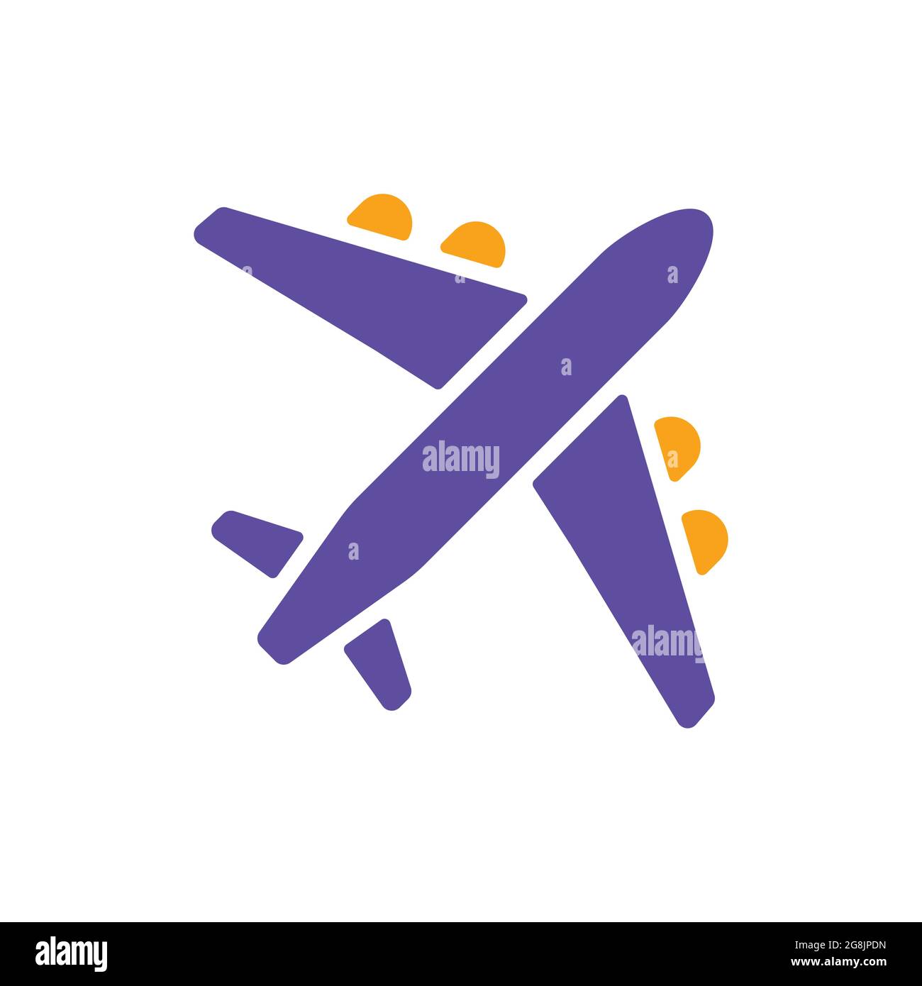 Airplane or plane flat vector glyph icon. Graph symbol for travel and ...