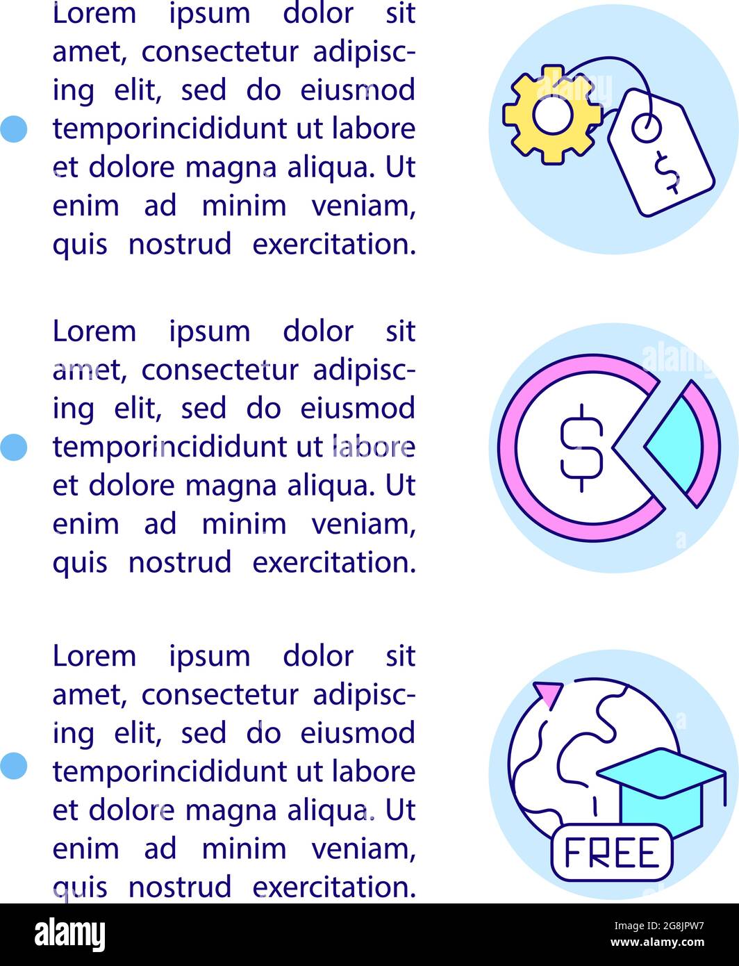 Paid and unpaid internship concept line icons with text Stock Vector ...