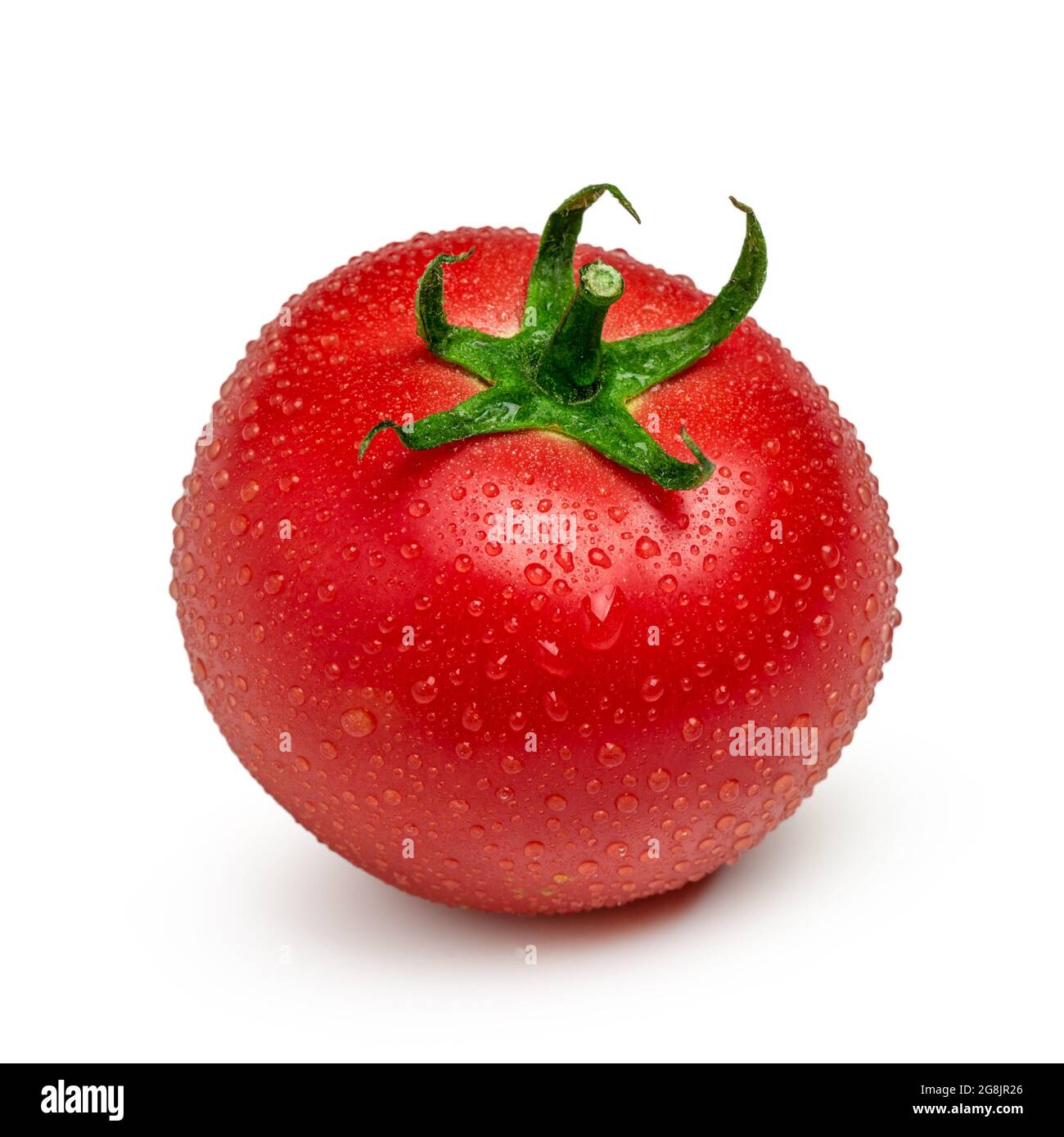 Tomato with drops isolated on white background Stock Photo - Alamy
