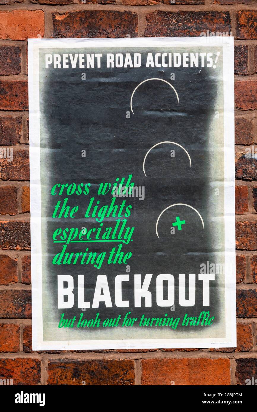 Government wartime poster with blackout information Stock Photo - Alamy