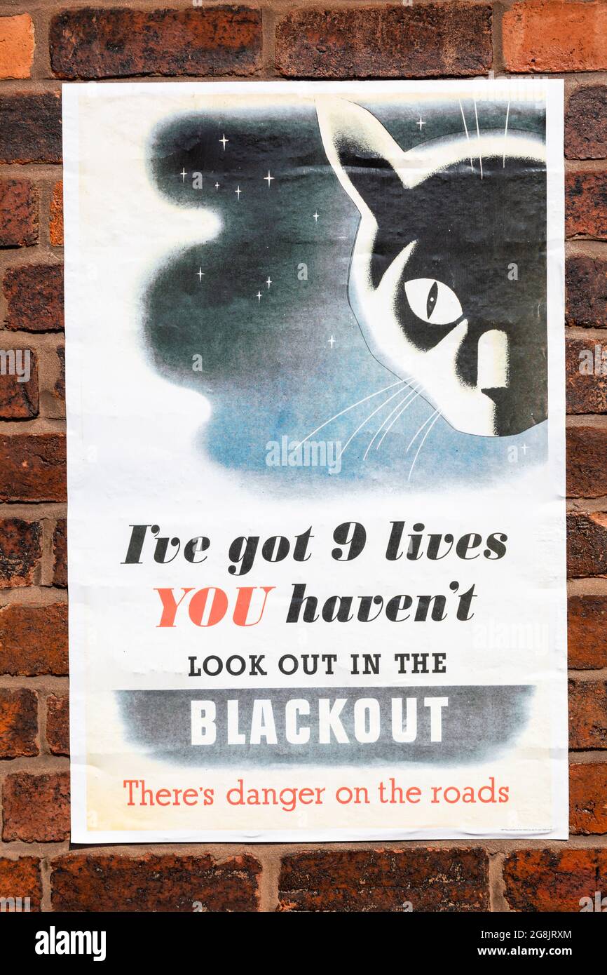Government wartime poster with blackout information Stock Photo - Alamy