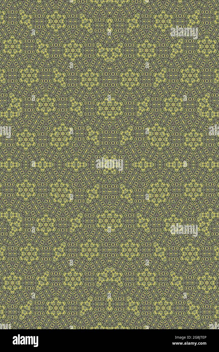 Olive green silk damask design. Olive green kaleidoscope design. Luxury