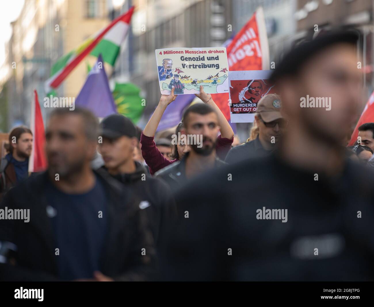 Munich, Germany. 26th Oct, 2019. On 26. October 2016 around 800 people joined a demonstration in solidarity of the Kurdish people in Syria, who are being attacked by the Turkish military. (Photo by Alexander Pohl/Sipa USA) Credit: Sipa USA/Alamy Live News Stock Photo