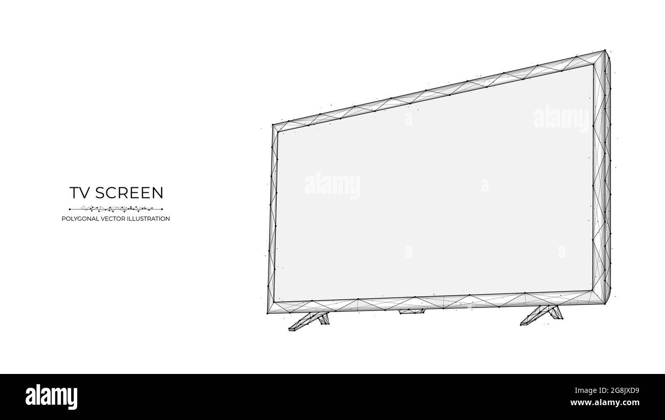 Polygonal vector illustration of a TV screen. Led or lcd display low