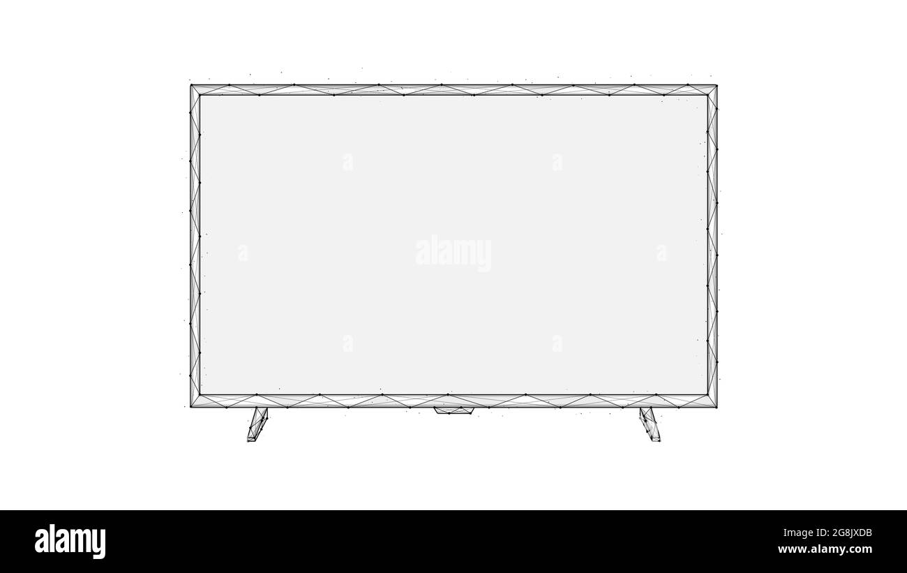 Polygonal vector illustration of a TV screen. Led or lcd display low