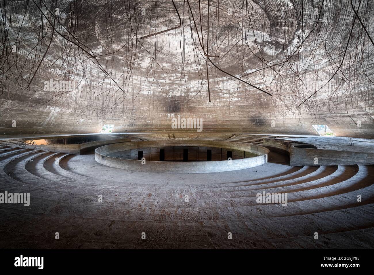 Abandoned Rashid Karameh Fair in Tripoli Lebanon designed by Oscar Niemeyer Stock Photo