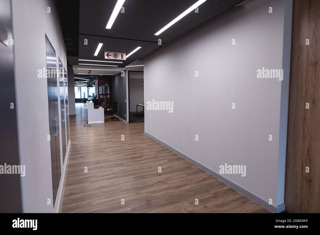Interior of empty lobby with reception counter in modern office Stock Photo