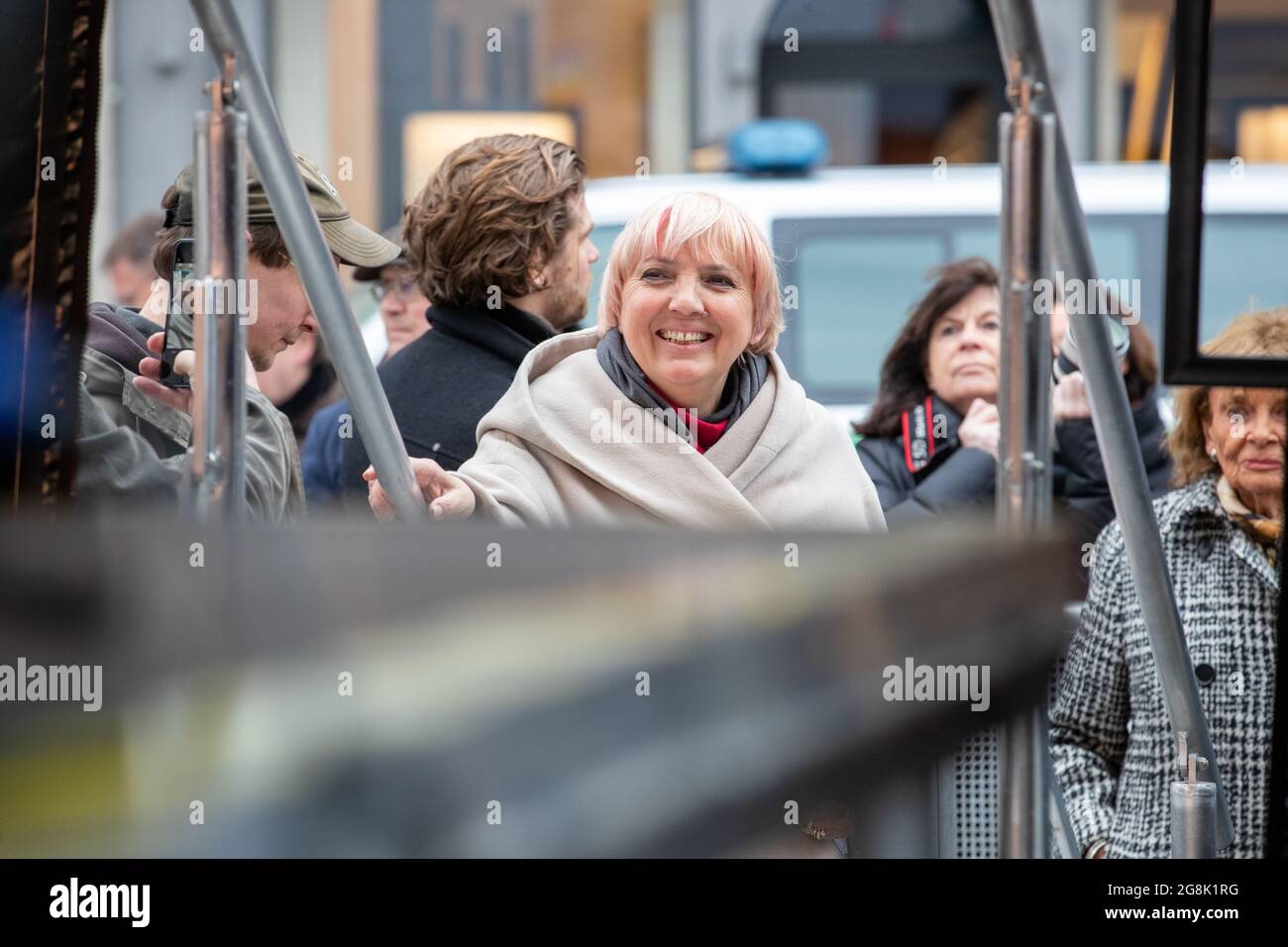 Munich, Germany. 06th Mar, 2020. Claudia Roth ( Gruene/Greens ) at the antifascist protest ' Just don't do it ' organized by Bellevue di Monaco on 6. March 2020 at the Max-Josef-Platz in Munich. (Photo by Alexander Pohl/Sipa USA) Credit: Sipa USA/Alamy Live News Stock Photo