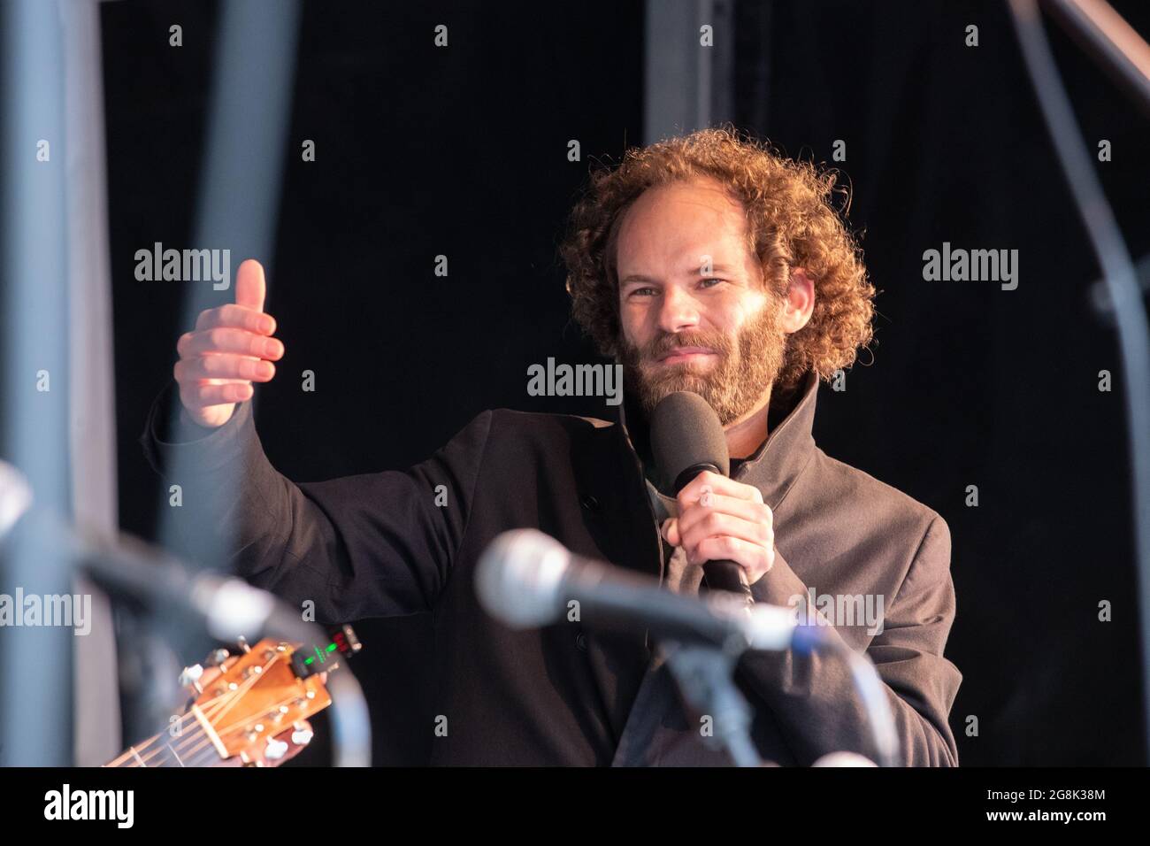Munich, Germany. 06th Mar, 2020. Maximilian Maxi Schafroth at the antifascist protest ' Just don't do it ' organized by Bellevue di Monaco on 6. March 2020 at the Max-Josef-Platz in Munich. (Photo by Alexander Pohl/Sipa USA) Credit: Sipa USA/Alamy Live News Stock Photo