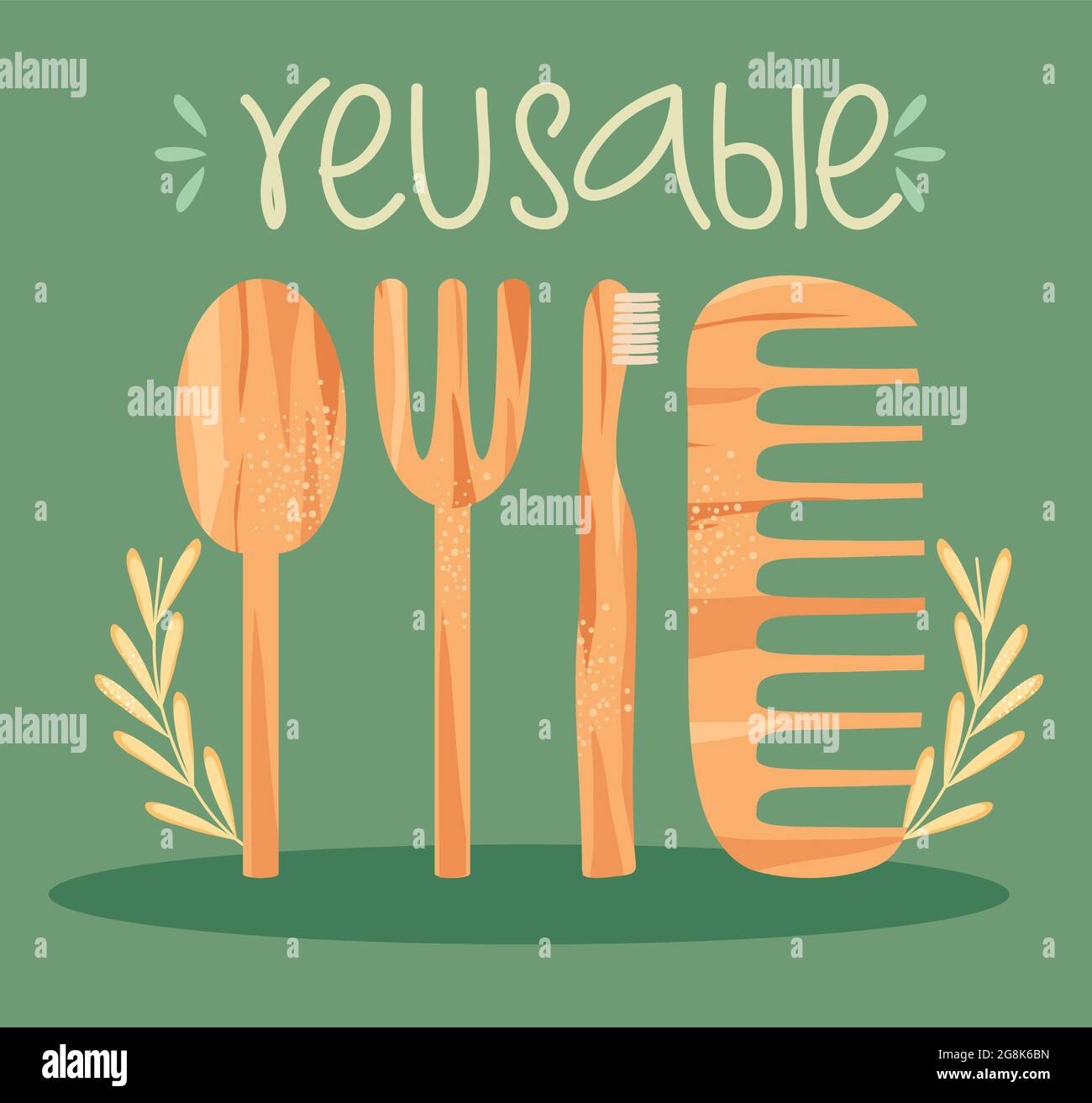 reusable wooden personal items design Stock Vector Image & Art Alamy