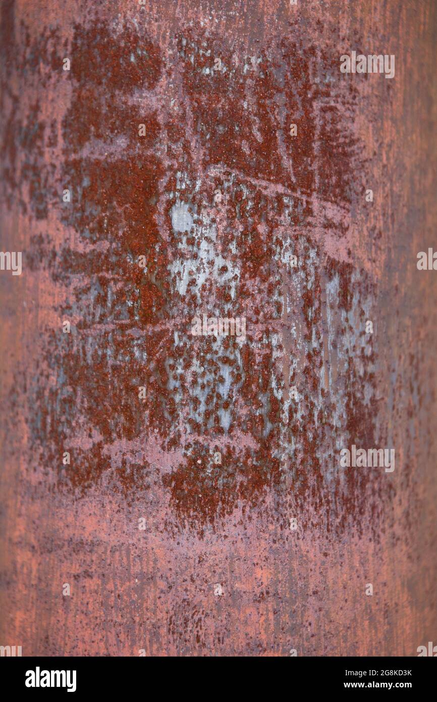 Old worn rusty metal. Scratches on rusty iron surface. Stock Photo