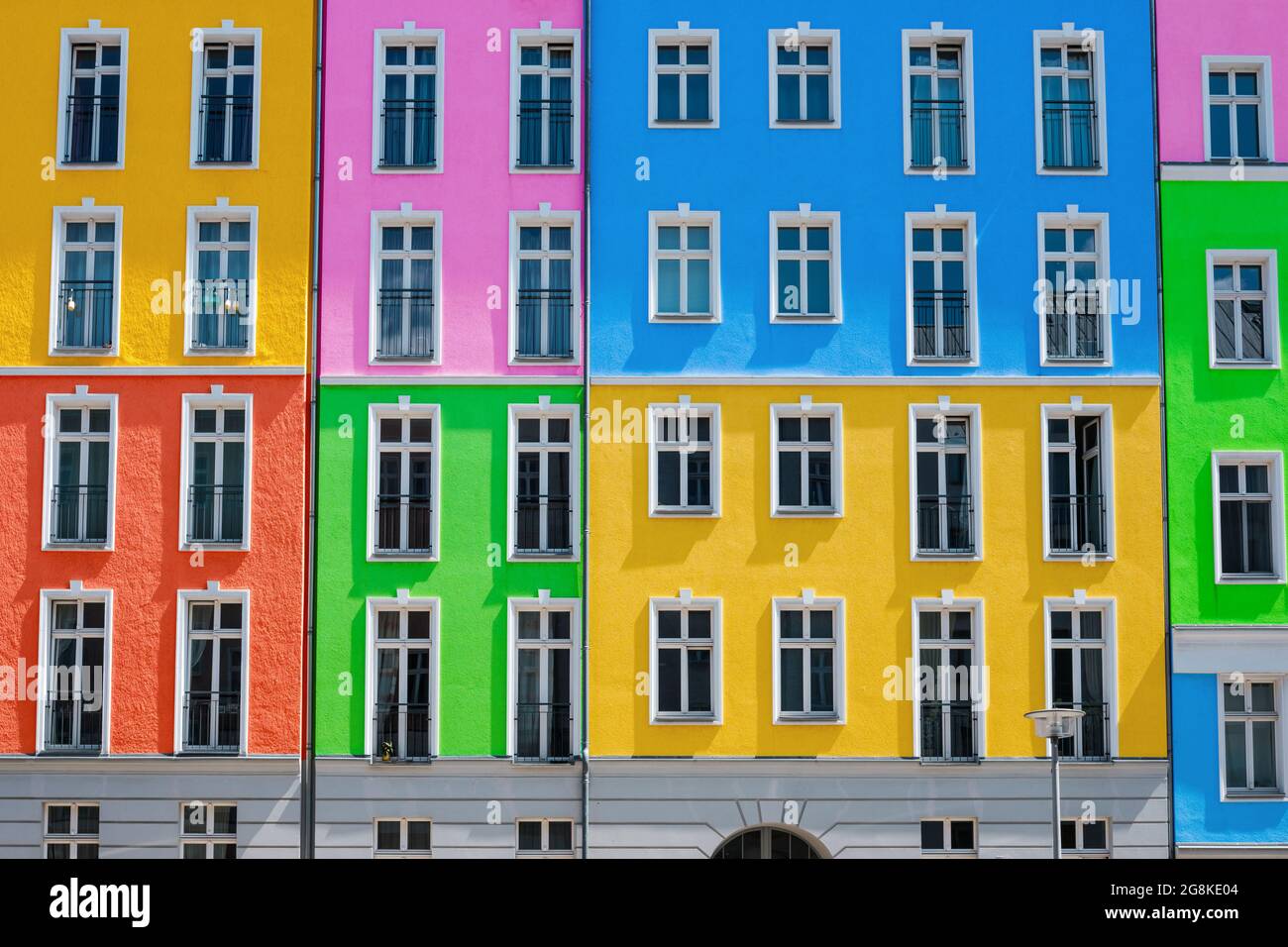 colorful building facade, apartment house exterior Stock Photo