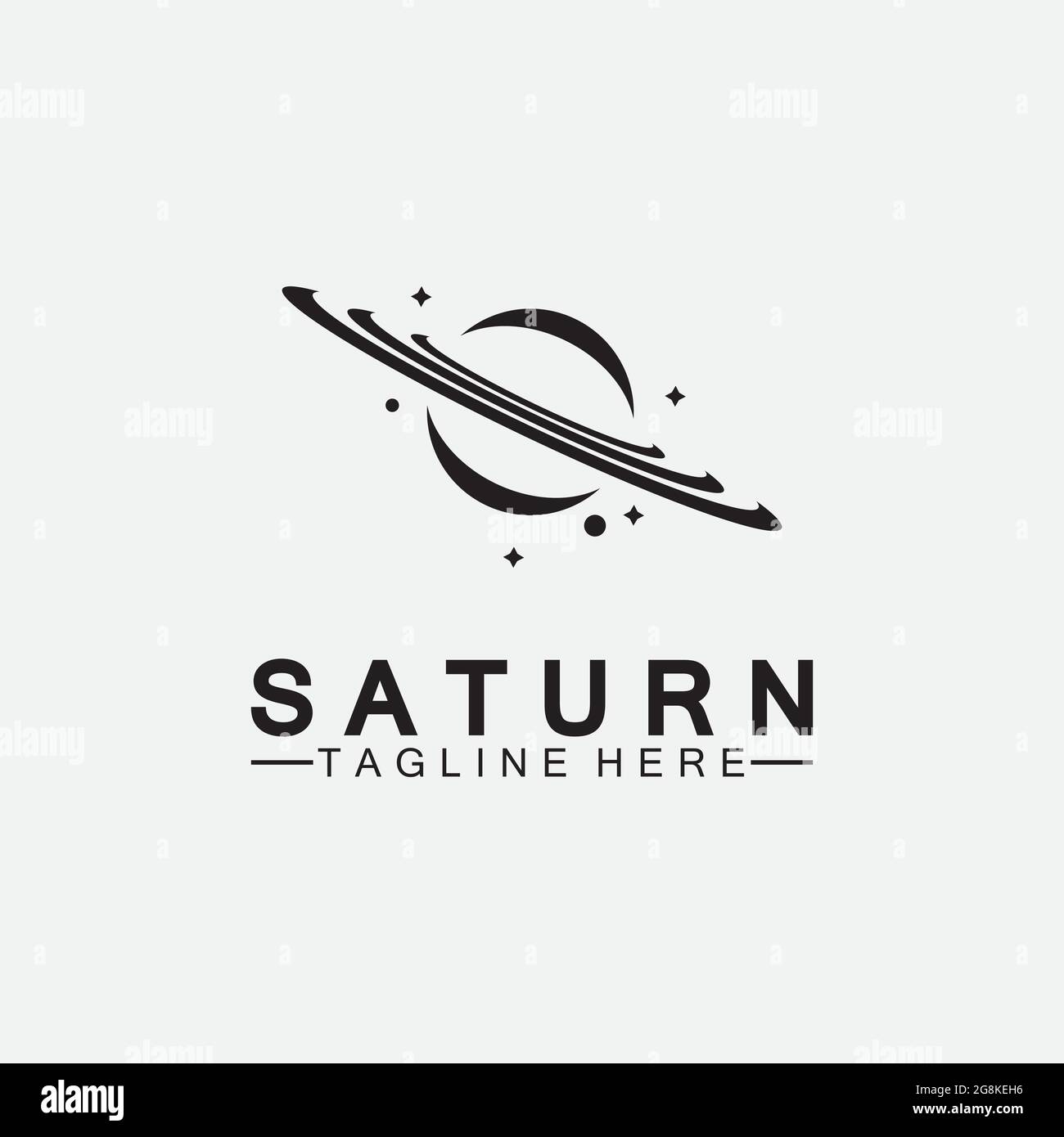 Planet Saturn logo vector illustration design. Planet logo template. Space logo vector Stock Vector
