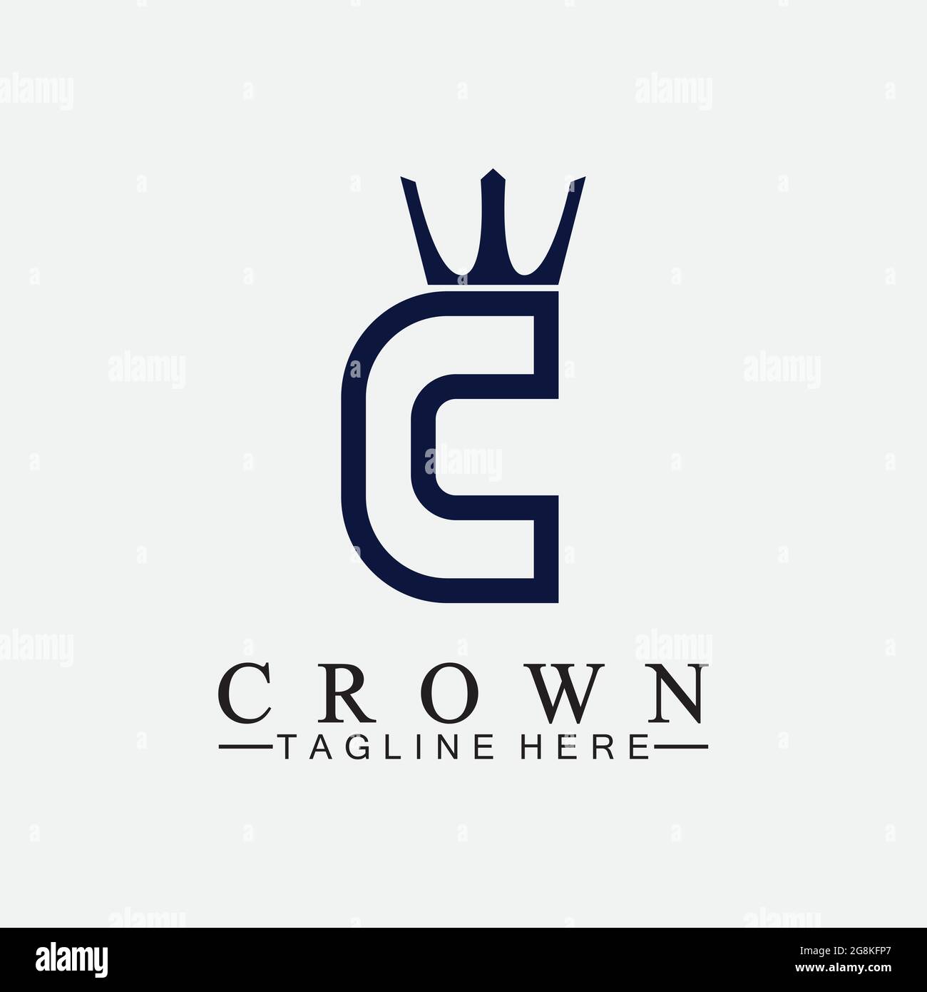 C initial Crown logo designs vector illustration design Stock Vector
