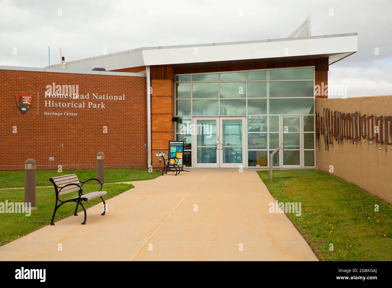 Visitor Center, Homestead National Historical Park, Nebraska Stock