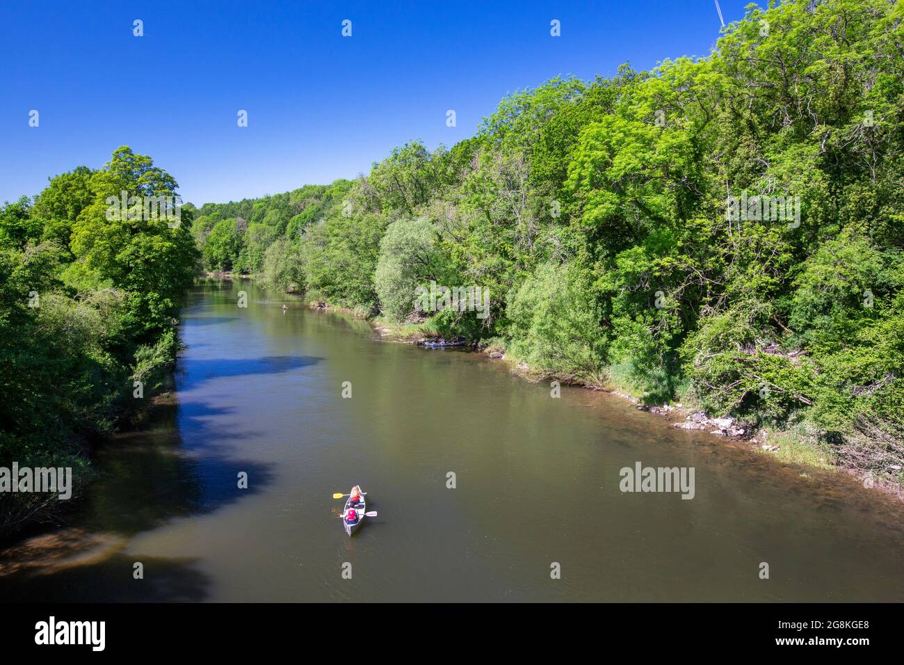 Canadian Canoe on the River Wye at Lower Lydbrook, Gloucestershire, UK