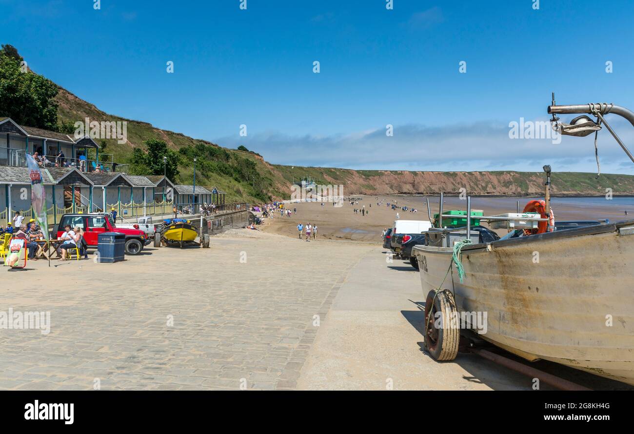 Slipway down to the beach at Filey on the North Yorkshire coast, UK. Taken on 14th July 2021. Stock Photo