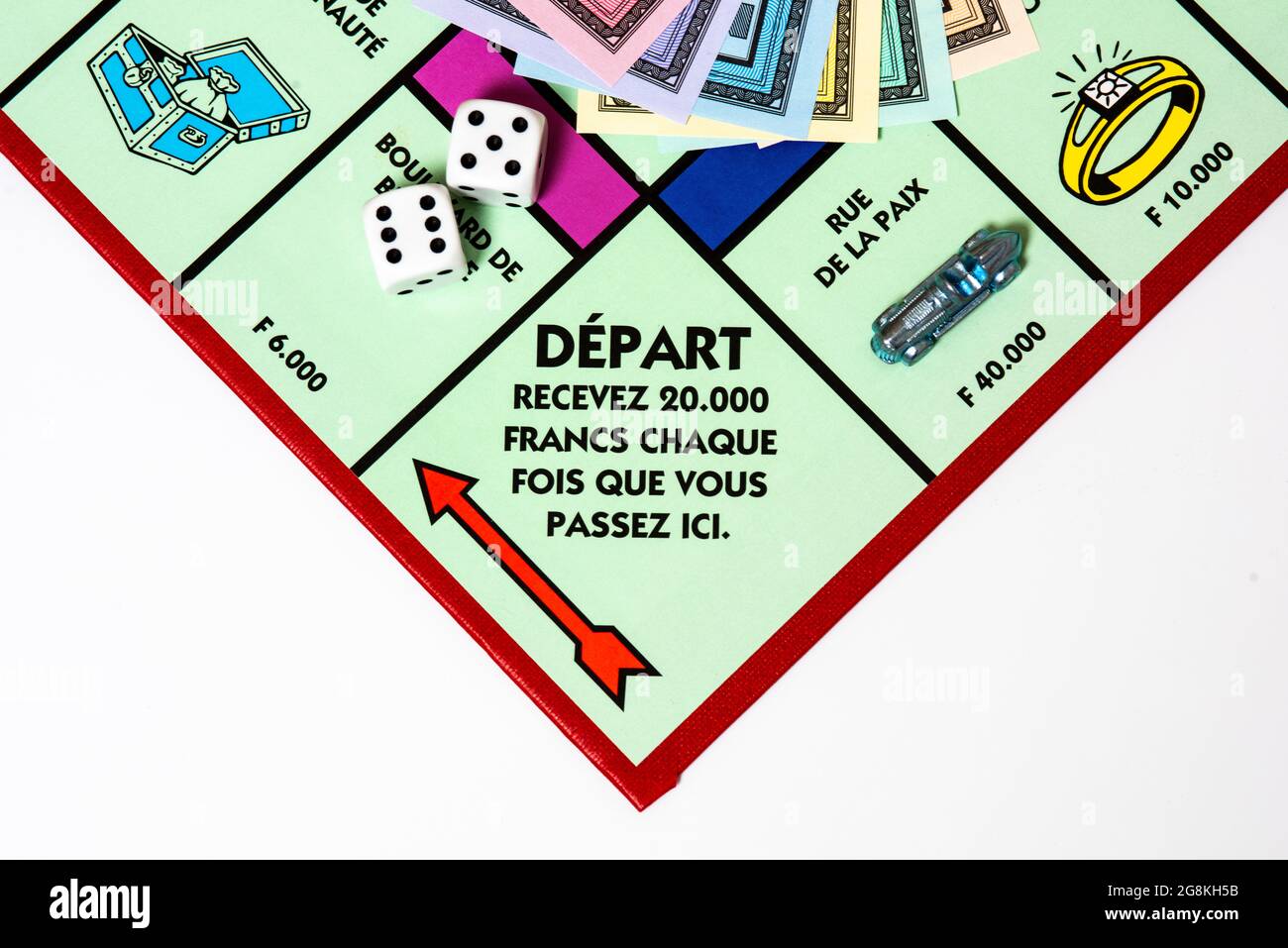 Close up of French Monopoly Board. Stock Photo