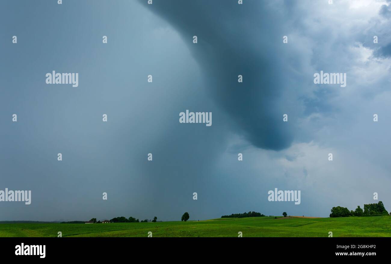 Thunder lightning storm clouds with lot of ligtning bolts Stock Photo ...