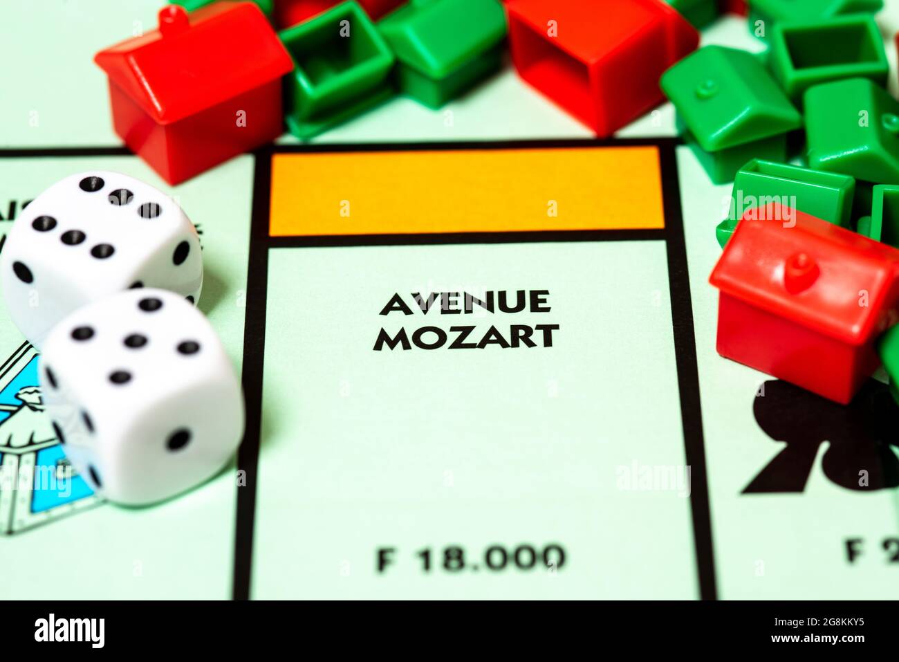 Avenue Mozart. Close up of French Monopoly Board Stock Photo Alamy