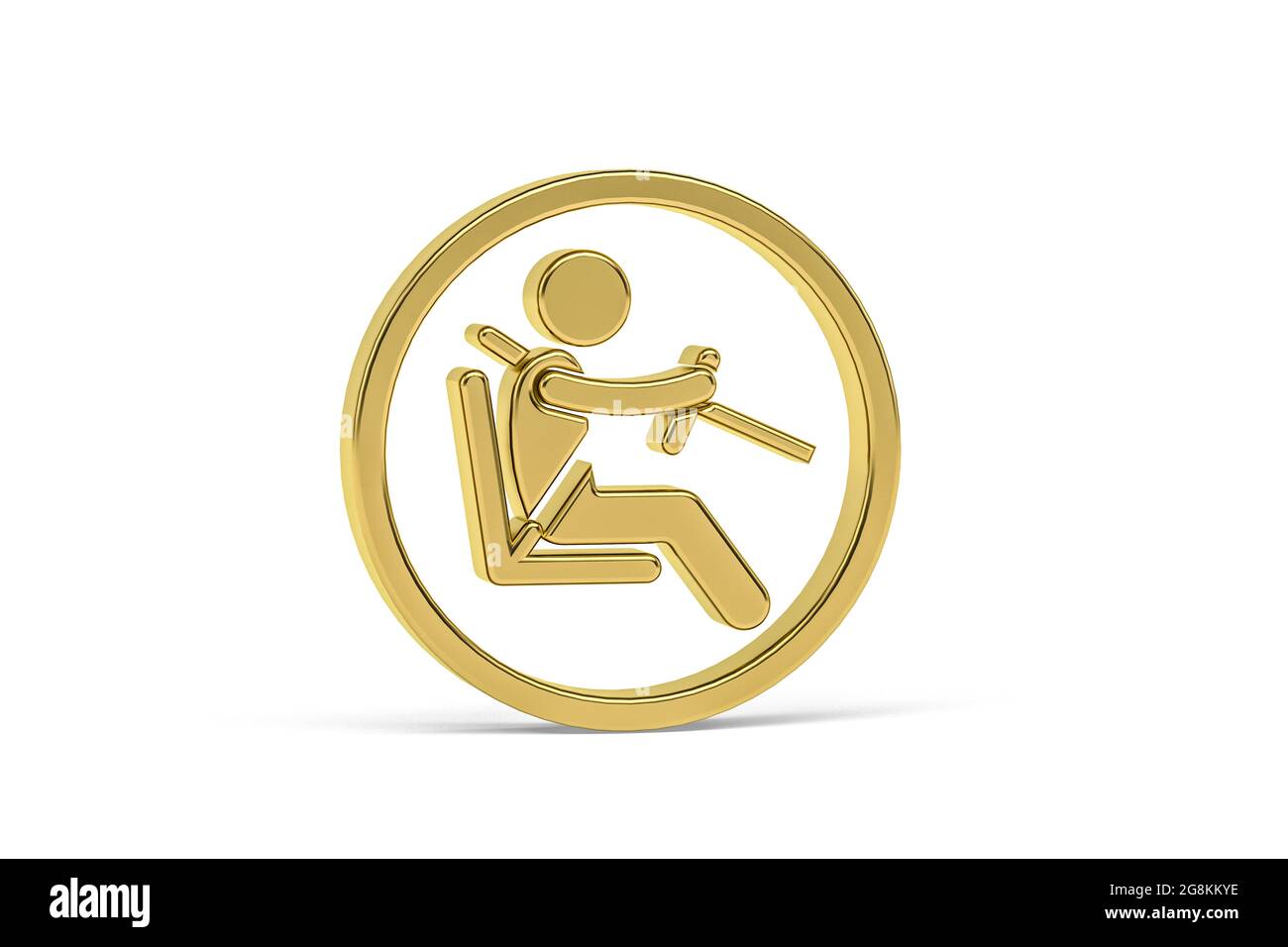 Golden 3d driver icon isolated on white background - 3d render Stock ...