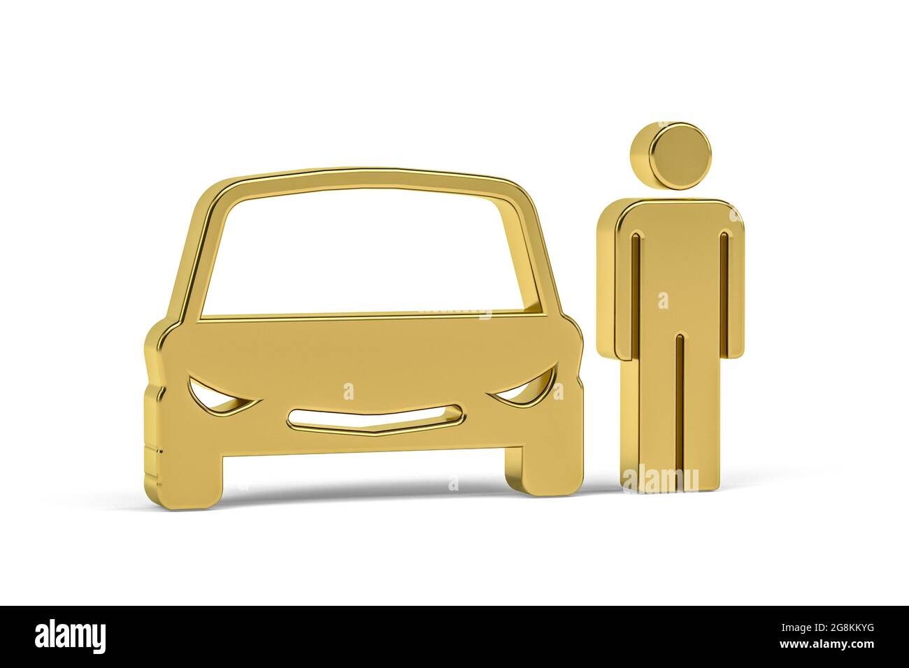 Golden 3d driver icon isolated on white background - 3d render Stock ...