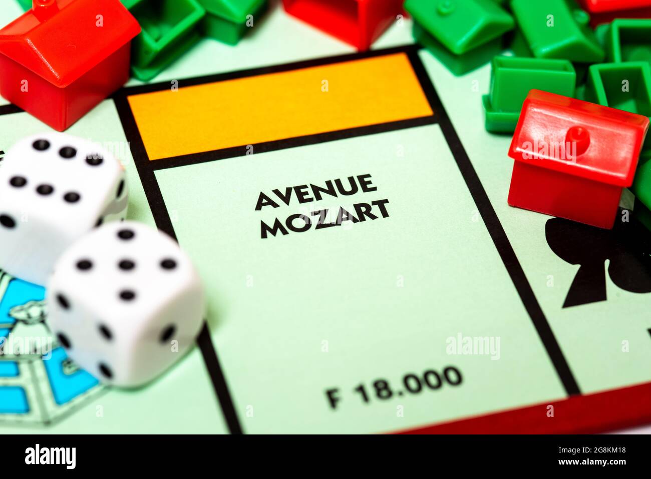 Avenue Mozart. Close up of French Monopoly Board Stock Photo Alamy