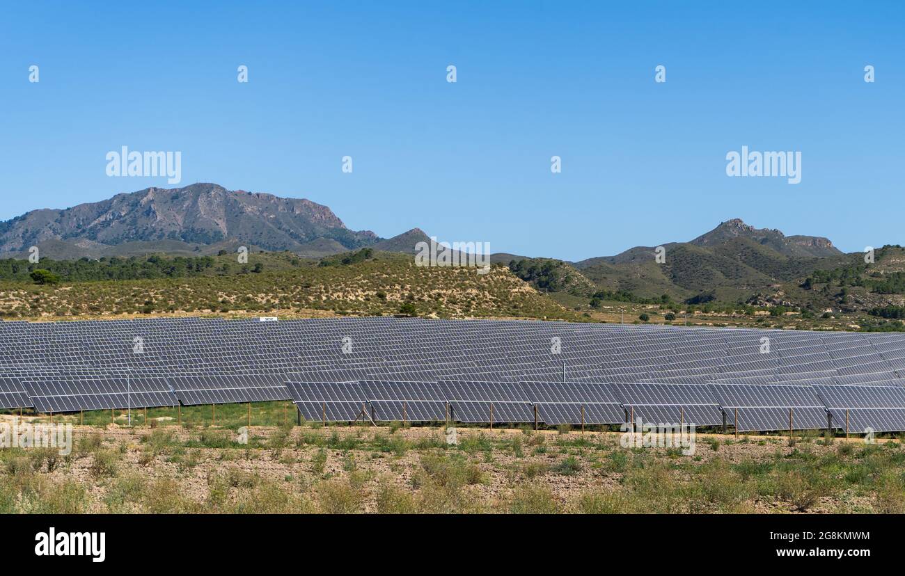 Solar power station plant . Photovoltaic panels, green eco renewable ...