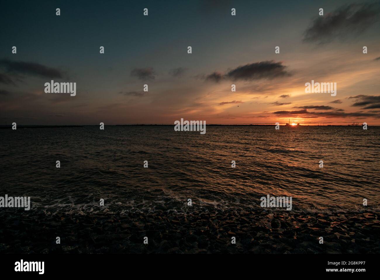 Beautiful sunset above the sea Stock Photo - Alamy