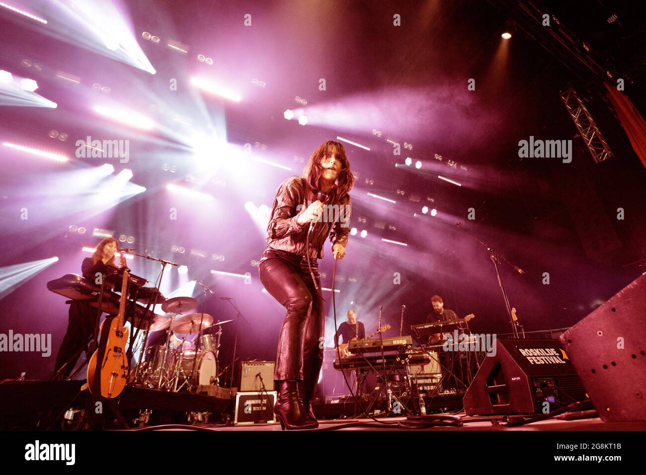 Roskilde, Denmark. July 04th, 2019. The American singer, songwriter and  musician Sharon Van Etten performs a