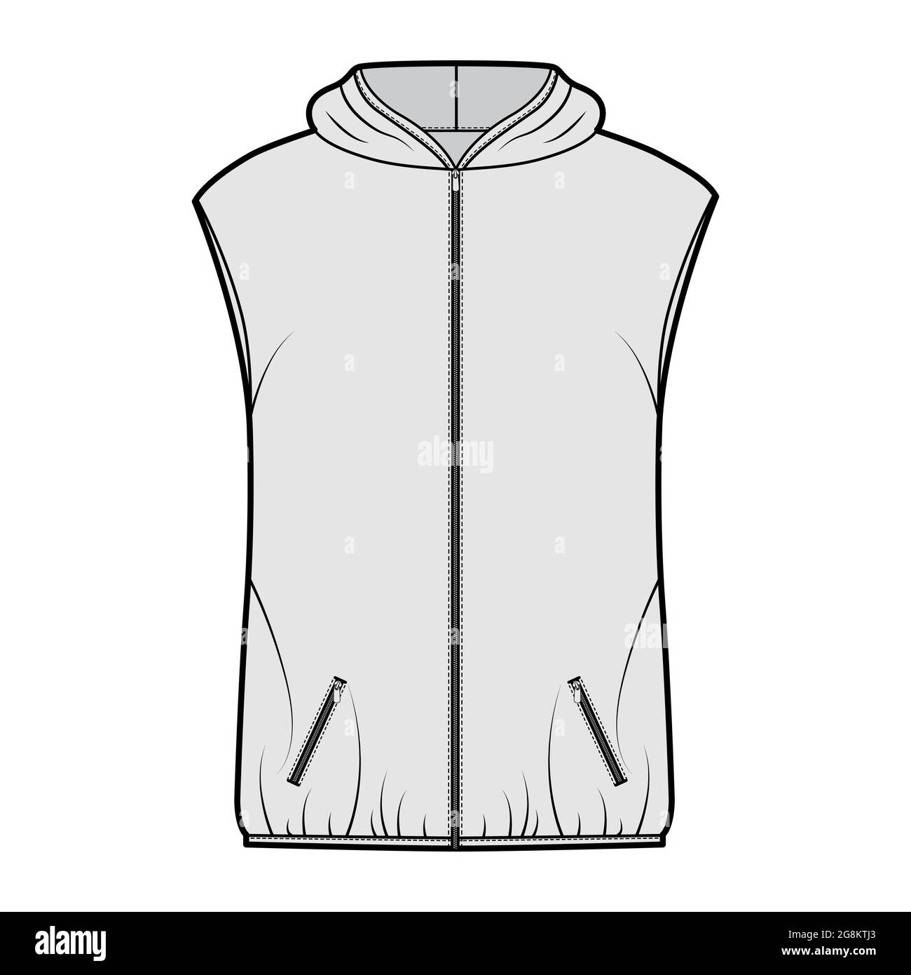 Hooded Down vest puffer waistcoat 