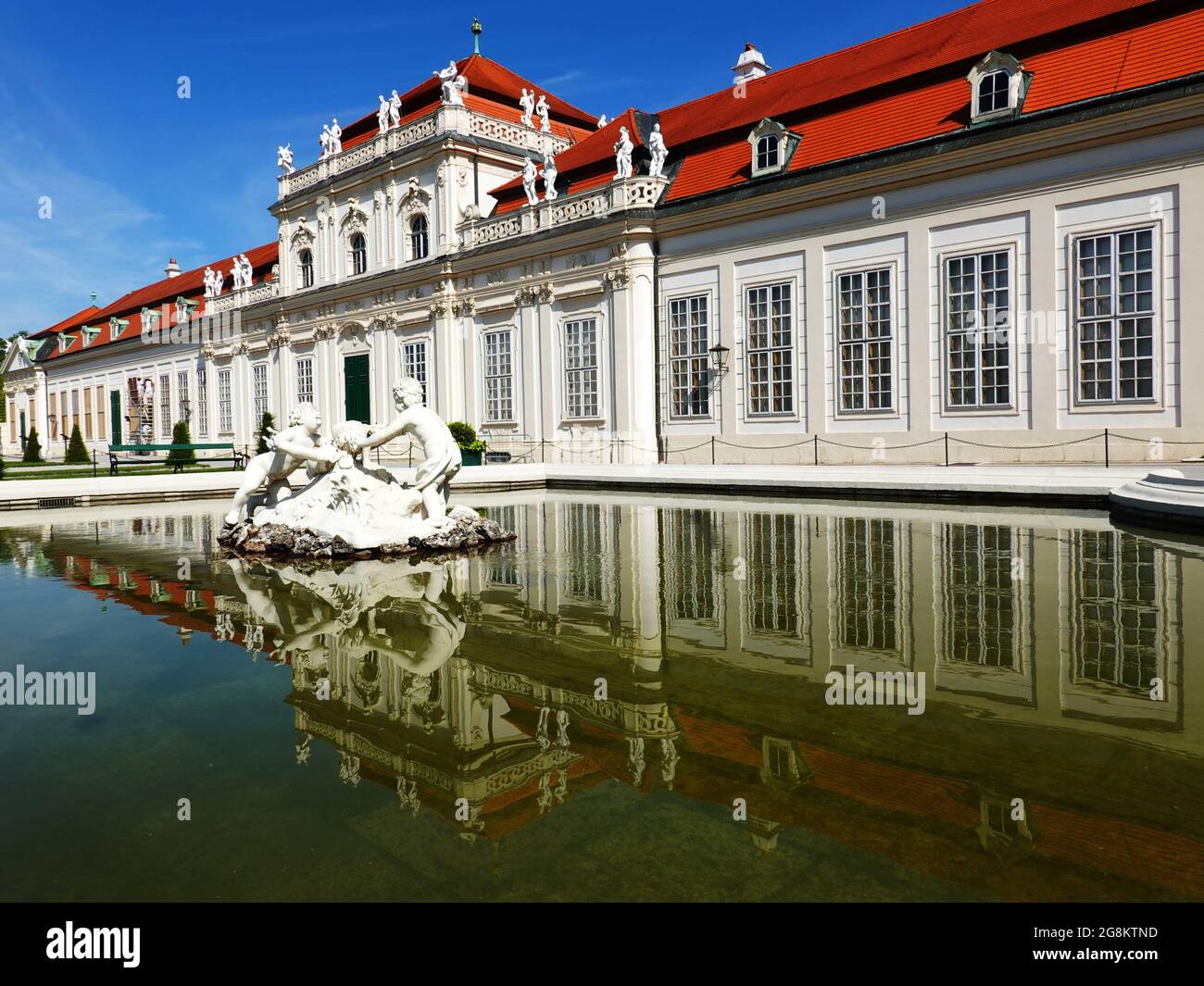 Wien, Schloss Belvedere, schlendern durch romantische Parkanlagen im Herzen der Landeshauptstadt Wien. Stock Photo
