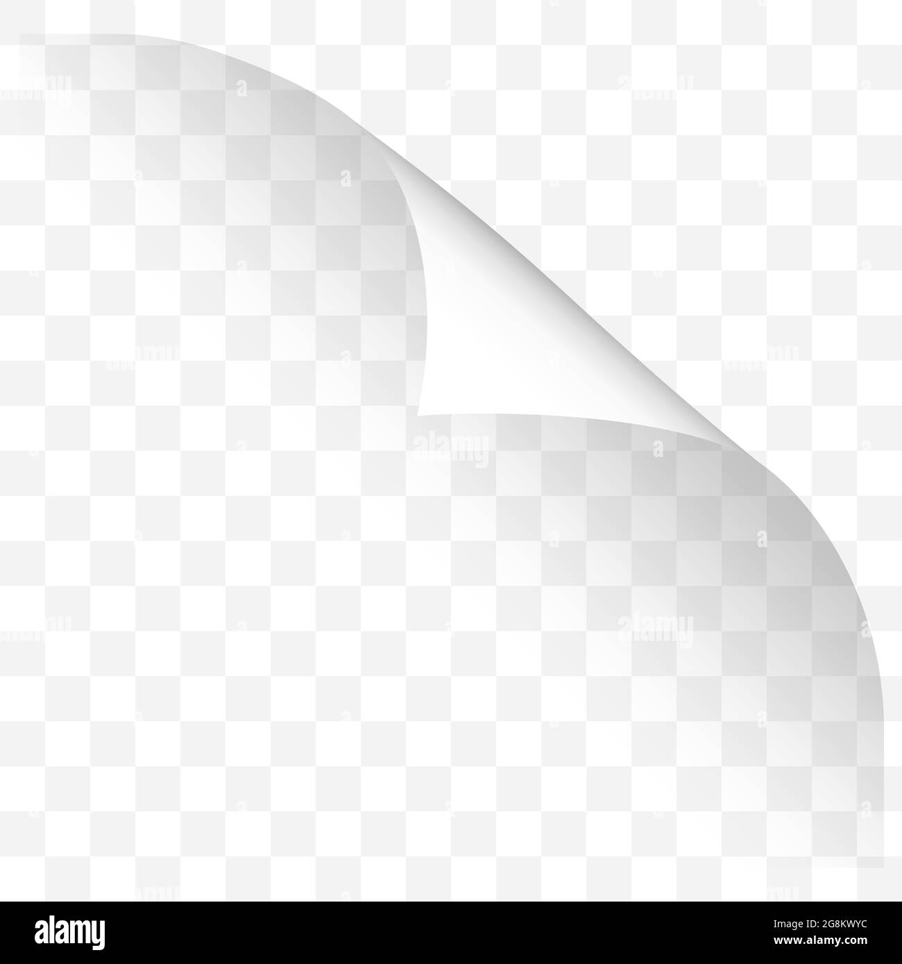 paper curl or page flip with transparent shadow, vector illustration Stock Vector