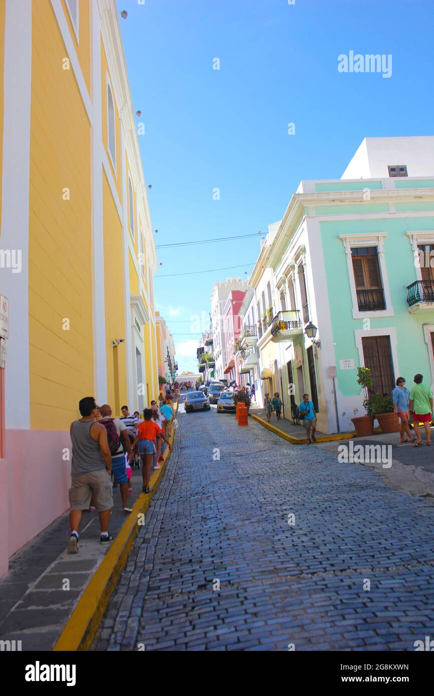 Street in old San Juan, Puerto Rico Stock Photo