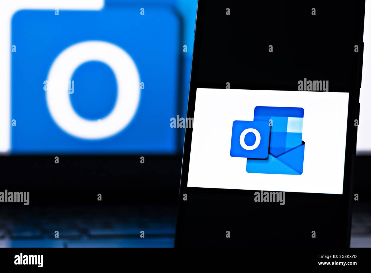 Editorial photo on Microsoft Outlook theme. Illustrative photo for news