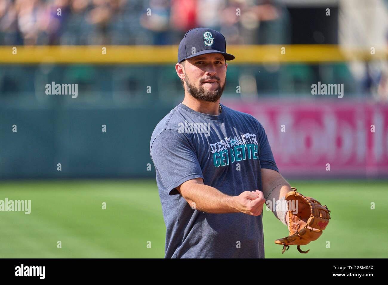 Seattle Mariners catcher Luis Torrens catches a pop up in the first game of  a baseball double header, Thursday, April 15, 2021, in Baltimore. (AP  Photo/Gail Burton Stock Photo - Alamy