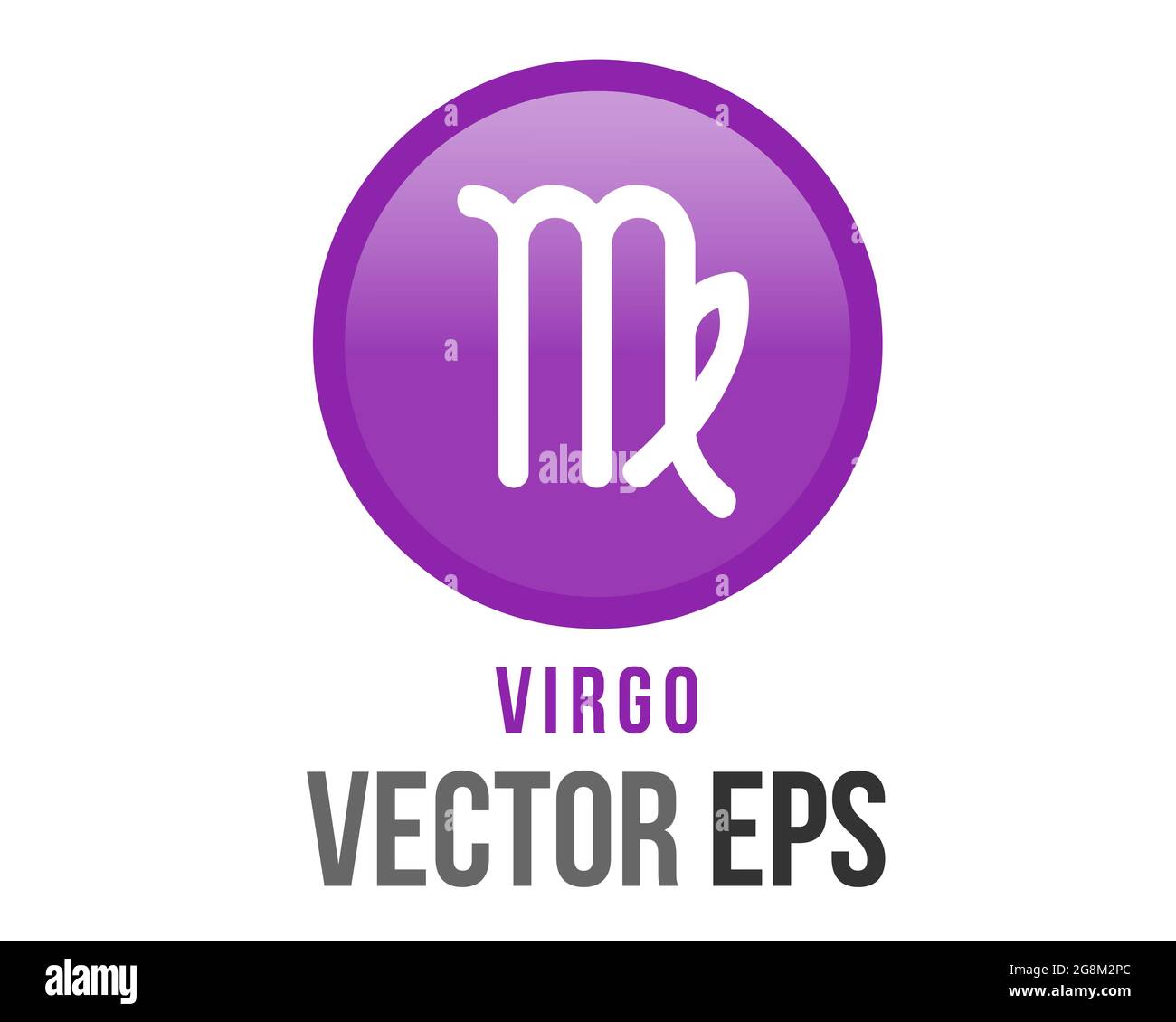The isolated vector gradient purple Scorpio astrological sign icon in the Zodiac, represents Scorpion Stock Vector