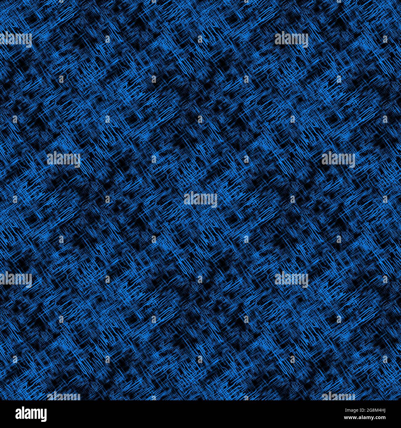 Seamless abstract pattern with abstract blue chaotic lines on dark background Stock Photo