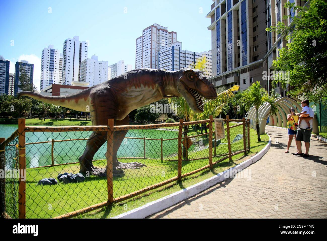 salvador, bahia, brazil - july 20, 2021: view of sculpture in Lagoa dos ...